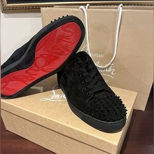 Christian Louboutins Suede Sneakers